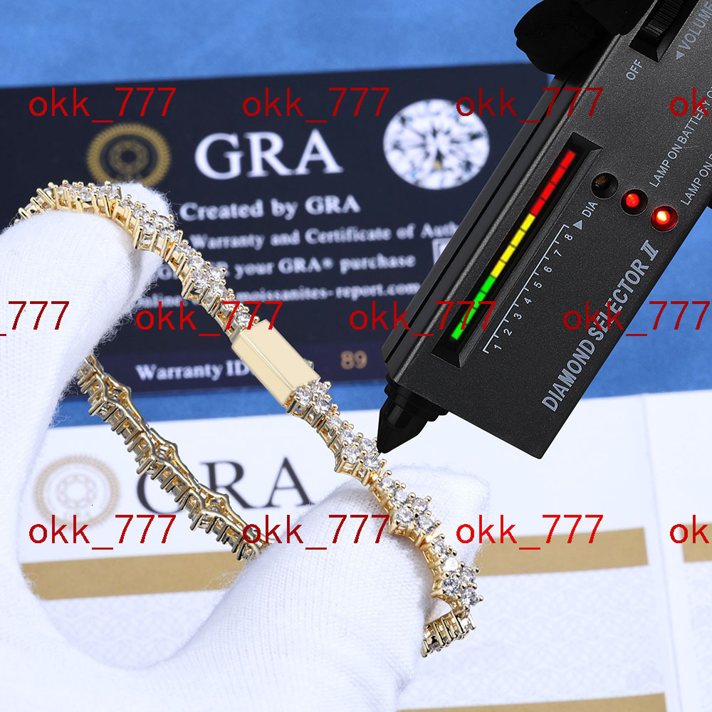 Europe and the United States 6.5mm Moissanite Jewelry Aircraft Tennis Chain S925 Silver Womens Bracelet Wholesale Customization