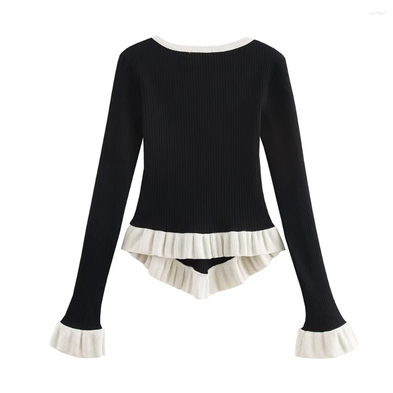 Women Sweaters Spring Product Knitted sweater Leisure Versatile Stacked Bottom V-Neck Simple Vertical Strip Knitted Sweater Top DHgate