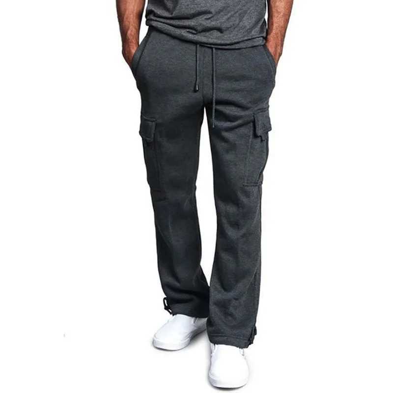 Mens loose sweatpants with pockets sporty straight jogging pants hip-hop streetwearXJ250410