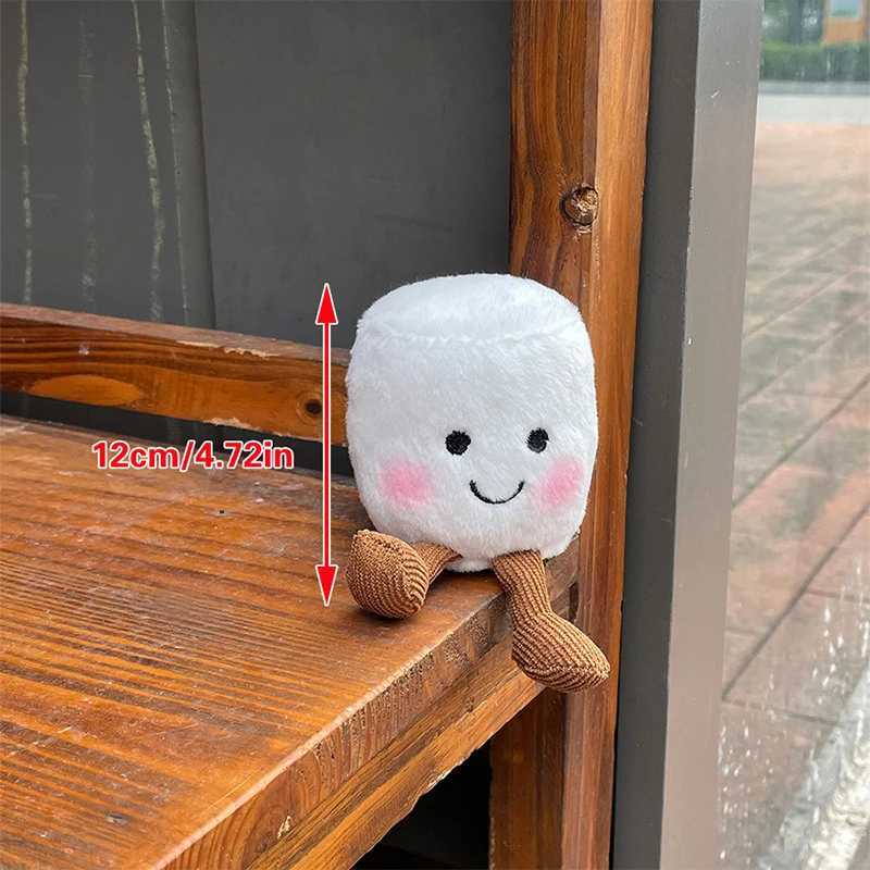 Cute two tone cotton plush toy keychain cartoon soft filled doll pendant car key ring back bag decoration childrens gift W250411