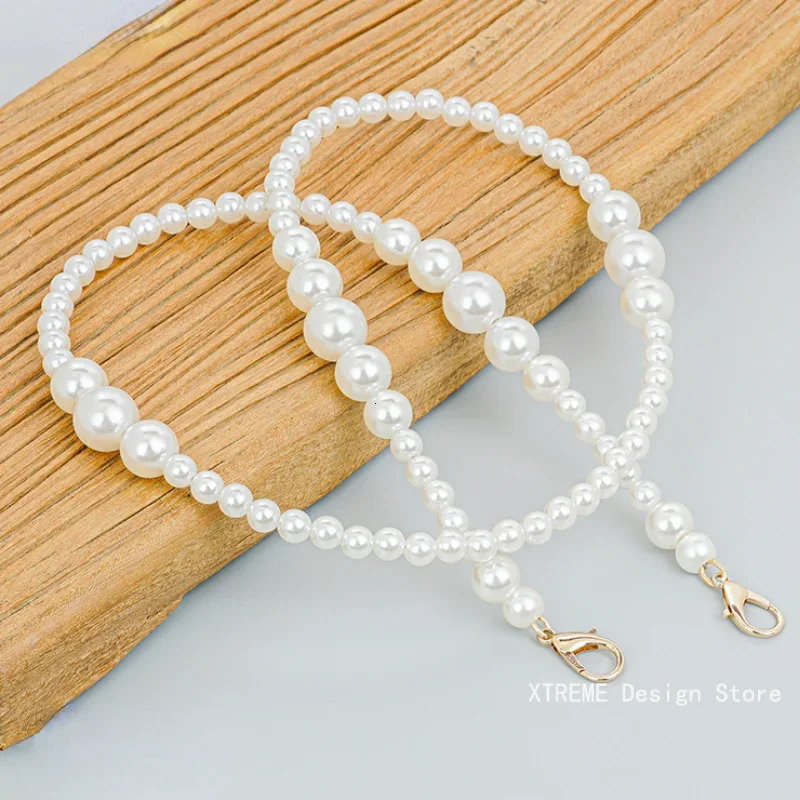 80/100/120cm Fashion Pearl Strap Versatile Casual Long Beaded Chain Shoulder Strap Bag Strap Bags Replacement Accessories 251110