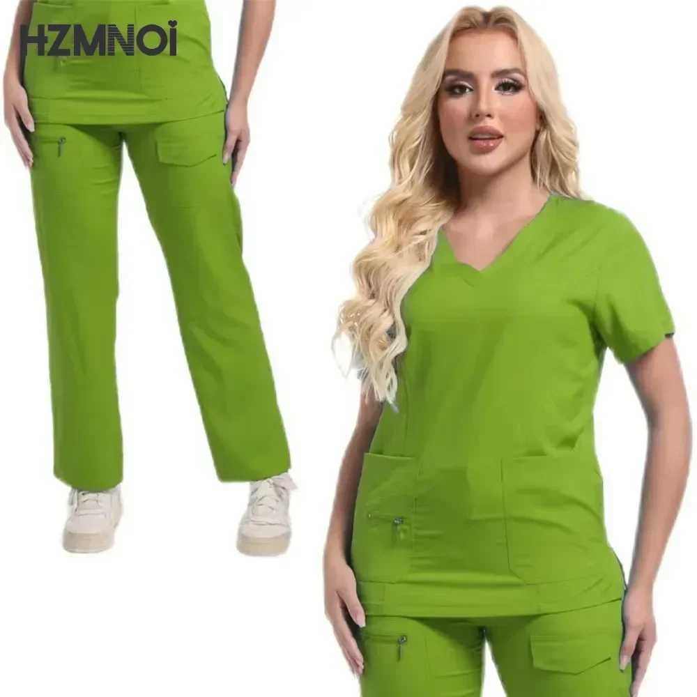 High Quty Medical Scrubs Uniform Nurse Accessories Pet Clinic Doctor Work Clothes Multicolor Anesthetist Uniforms Nurse Women X2505281