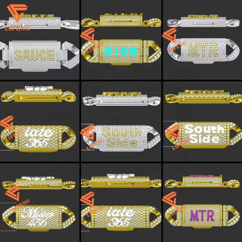Custom 2 Row 10-18mm Hip Hop Bracelet Iced Out Diamond Moissanite With Sterling Silver 925 Cuban Link Chain Gold Pearl Jewelry