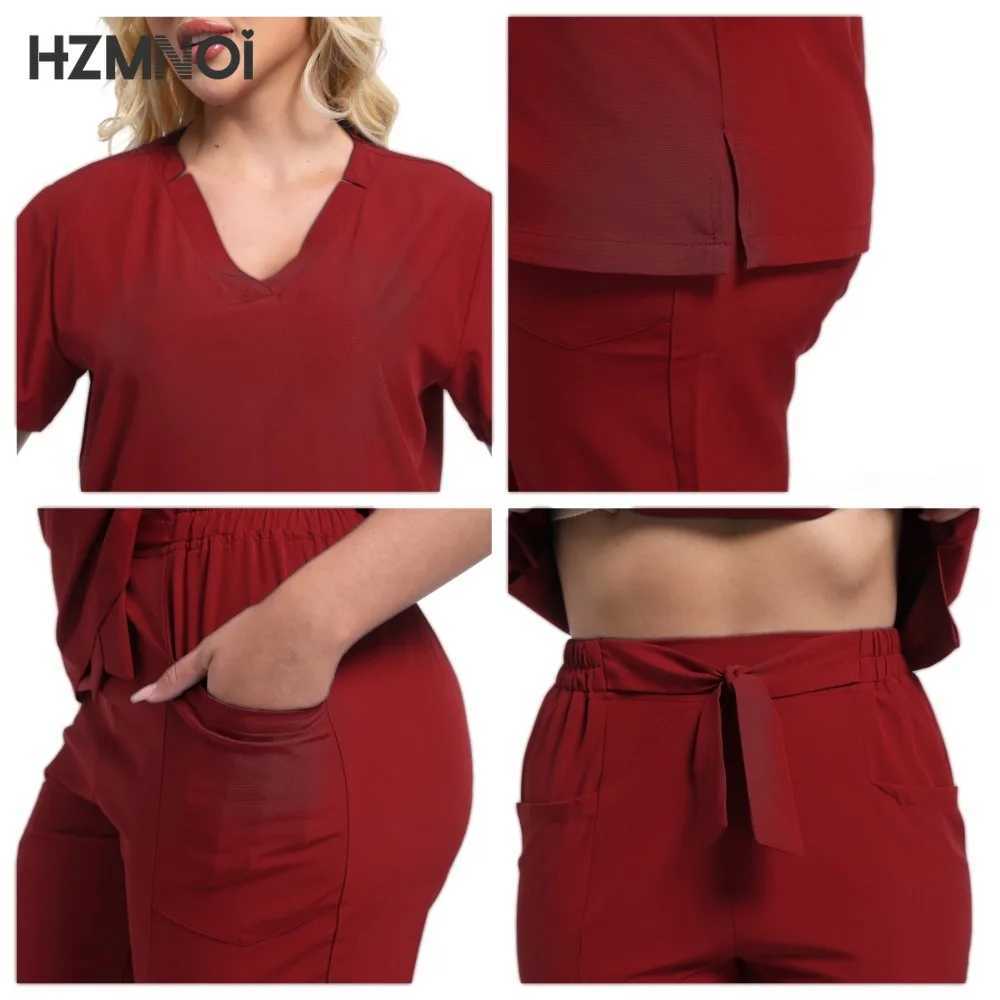 HZMNOI Medical Uniforms Women Scrubs Sets Nurse Nursing Work Clothes Beauty Sn Spa Surgical Suit Lab Hospital Overall X2505281