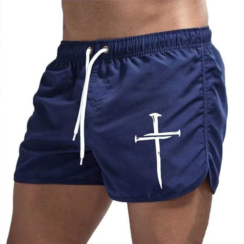 Summer mens beach shorts 2025 beach trunk gym jogging casual pants fast drying swimming mens surfing ventilated beach shortsW250410