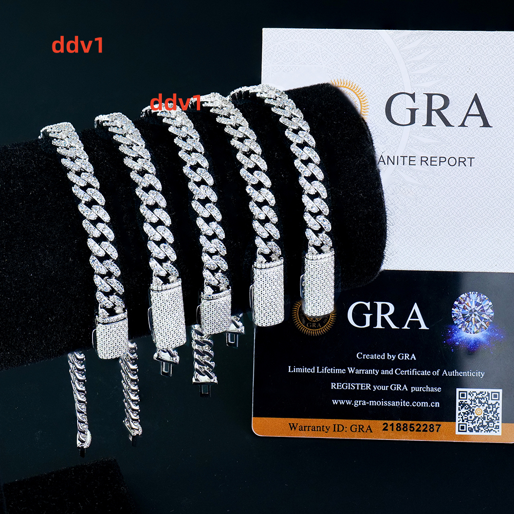 Fast Delivery Miami 6mm Cuban Link Bracelet Mossanite Moissanite Diamond Vvs Gra Iced Out Hip Hop 925 Silver Men Hip Hop Jewelry