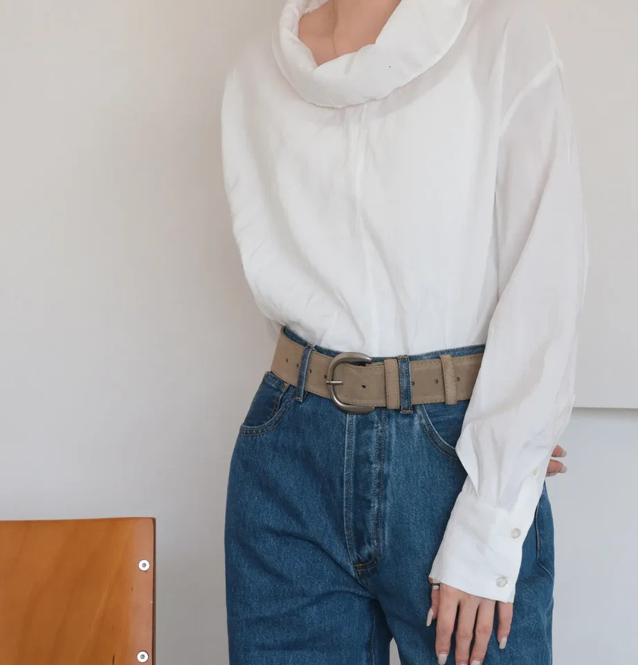 Elegant High Waist Suede Leather Belt for Women with Silver Buckle Fall/Winter Arrivals Womens Suede Belts for Jeans Dress 251110