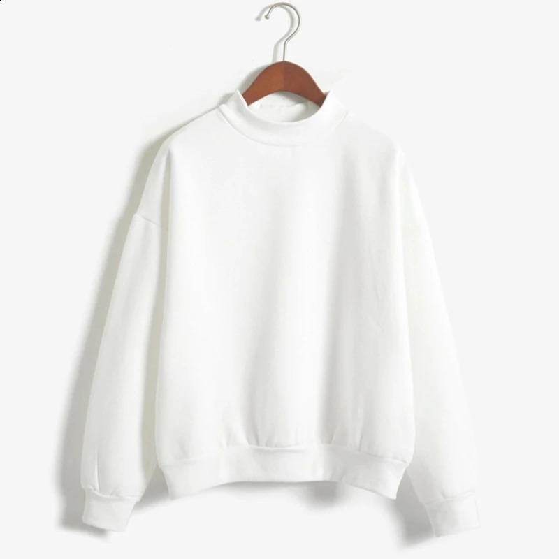 Fleecing Half High Neck Long Sleeve Casual Top For Women Clothing Autumn Winter Trend Solid Simple Pink Sweatshirts Basic 250410