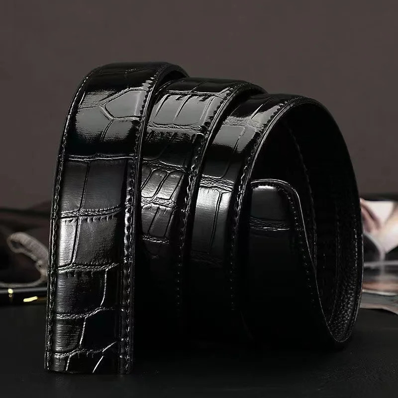 Top pattern automatic buckle belts genuine leather belts top fashion business belts pure cowhide men belt 251031