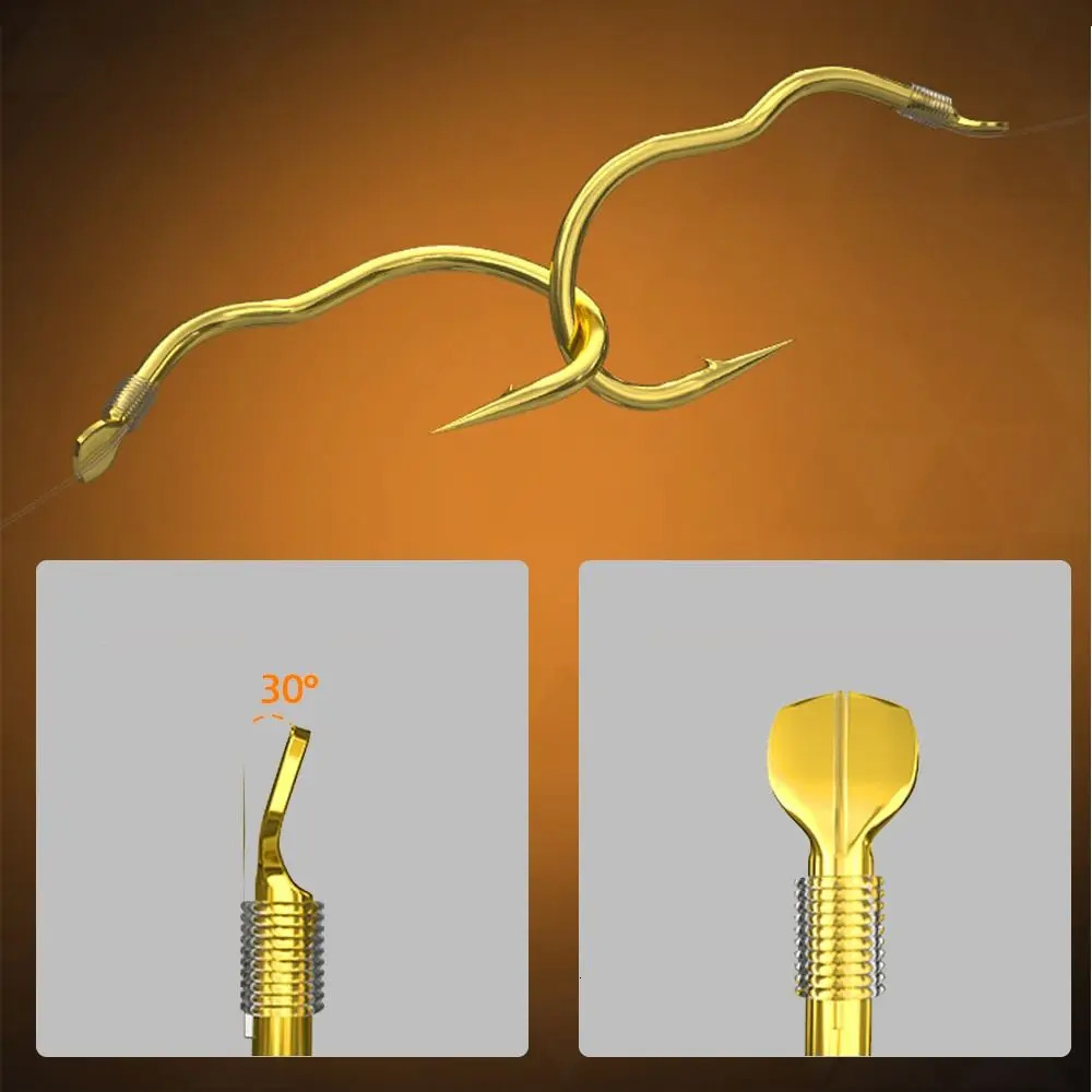 12PcsPack Creative High Carbon Steel Gold Fishing Hook Sharp Barbed Anti Slip Automatic Flip Fishhook Fishing Tackle 251103