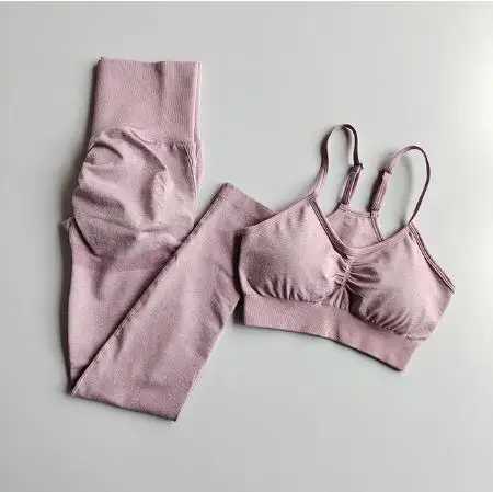 Womens sportswear fitness yoga set sportswear exercise bra+waist and long leg gym clothing seamless sportswearW250411