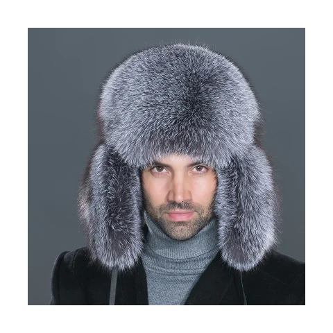 Winter Men Hats Brown Fox Fur High-end Elegant Warm Soft Not Wool Outdoor Hiking Caps Windproof Thick Europe Earflap Hat 251110 - view 3
