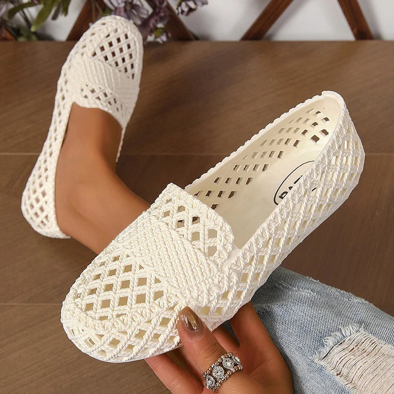 summer mesh breathable outerwear fashionable comfortable wear-resistant Versatile womens flat top sandals 250430