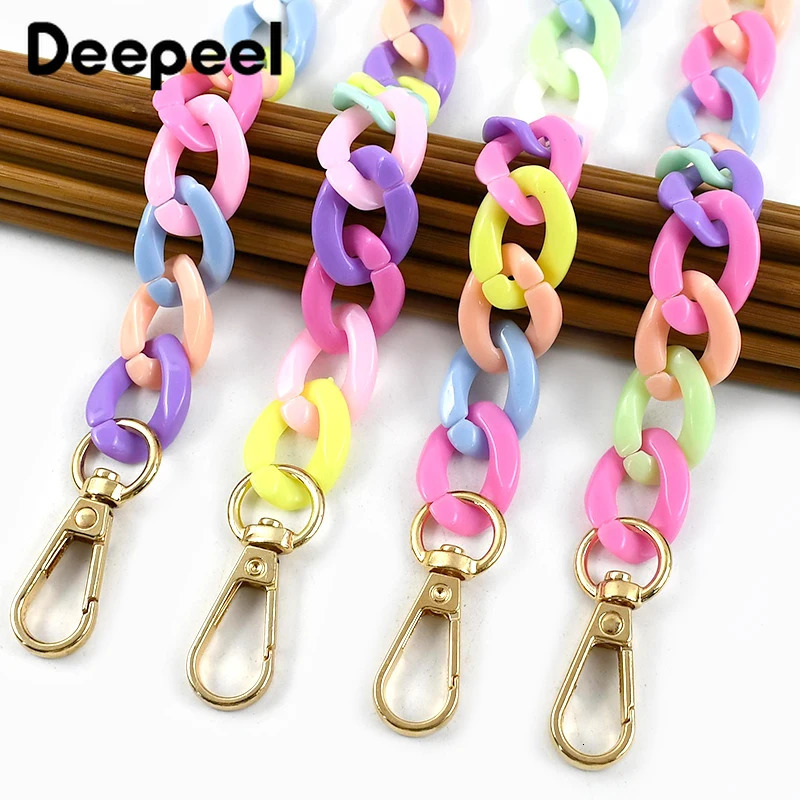 Deepeel 30/60/90/120cm Color Acrylic Bags Chain Womens Crossbody Handbag Shoulder Bag Strap Plastic Phone DIY Pendant Chains 251110