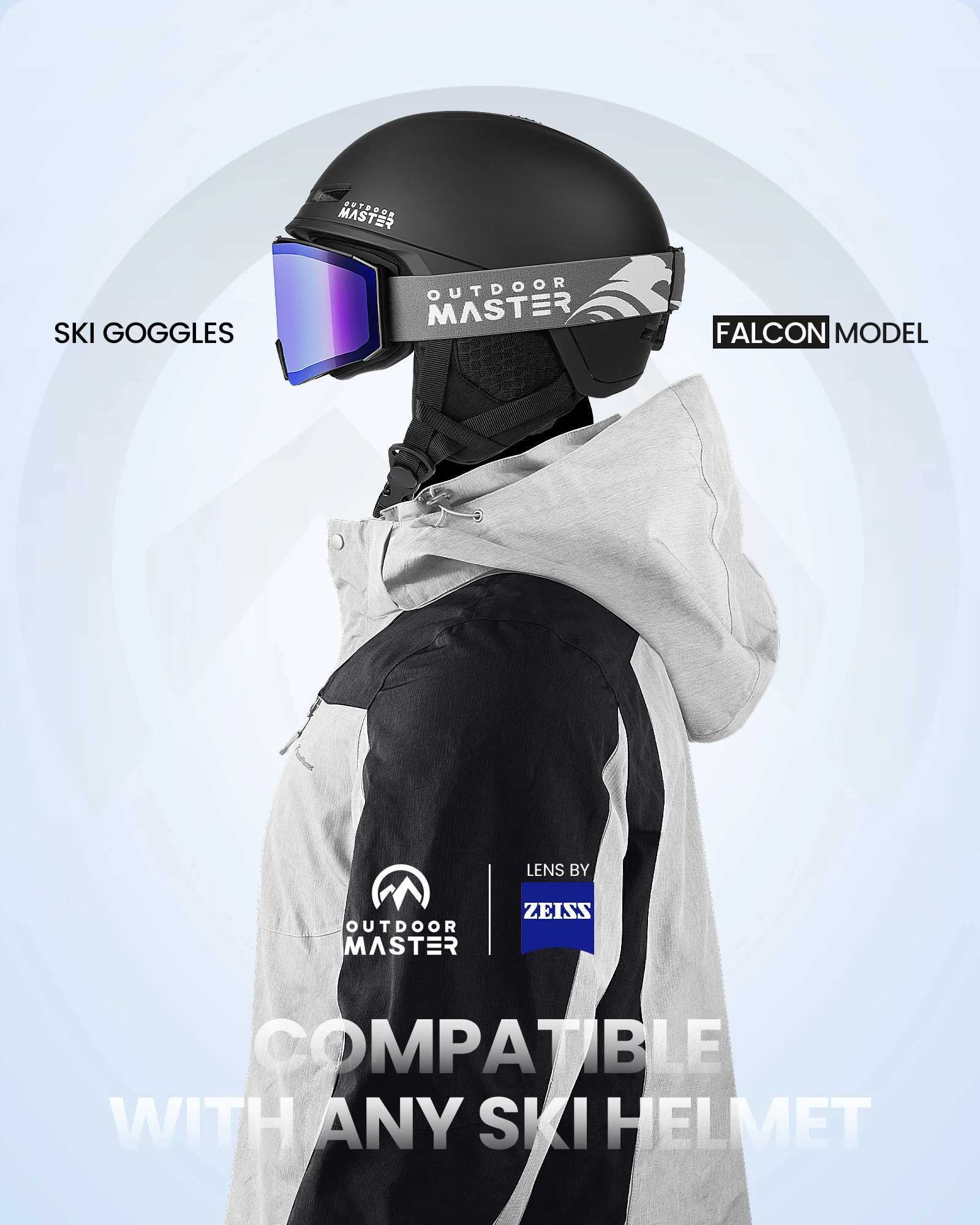 OutdoorMaster Falcon Ski Goggles Lens by ZEISS Anti-fog OTG Snowboard Goggles Magnetic Interchangeable K251110