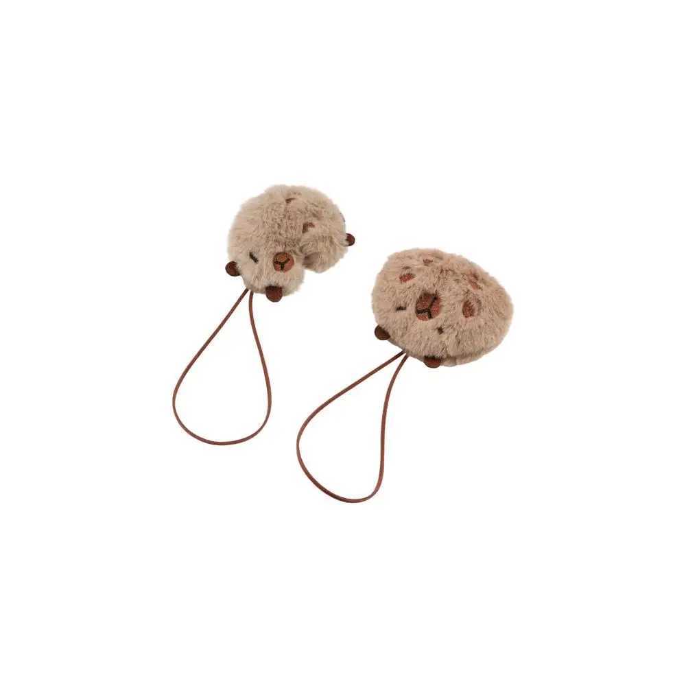 Cute cartoon Capybara plush keychain soft plush filling bag name tag toy Guinea pig pendant for children W250411