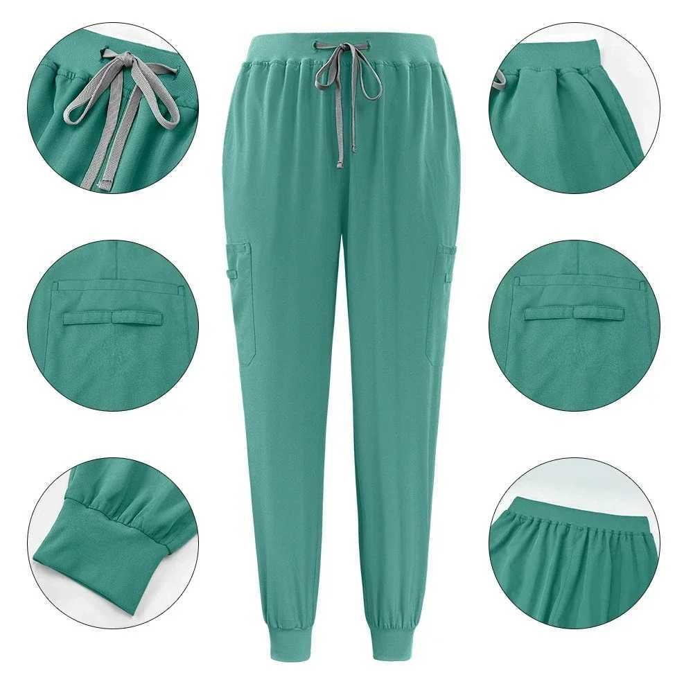 Multi color jogging set doctors nursing uniform short Slve V-neck top pocket pants nurses washer set medical clinical clothing X250410