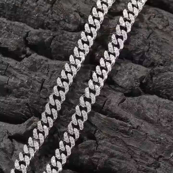Fine Jewelry 6MM Cuban Link Chain 925 Sterling Silver Moissanite Hiphop Jewelry Women Men Necklace Bracelet Wedding Religious
