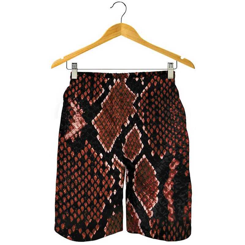 Black white punk snake skin 3D printed beach shorts mens summer swimming shorts cool street shorts quick drying surfboard shortsW250410