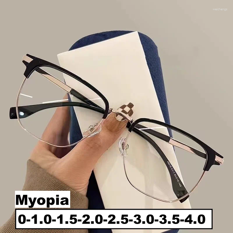 Sunglasses 2025 Style Myopia Glasses Men Women Fashion Half Frame Near Sight Eyeglasses Blue Light Blocking Prescription