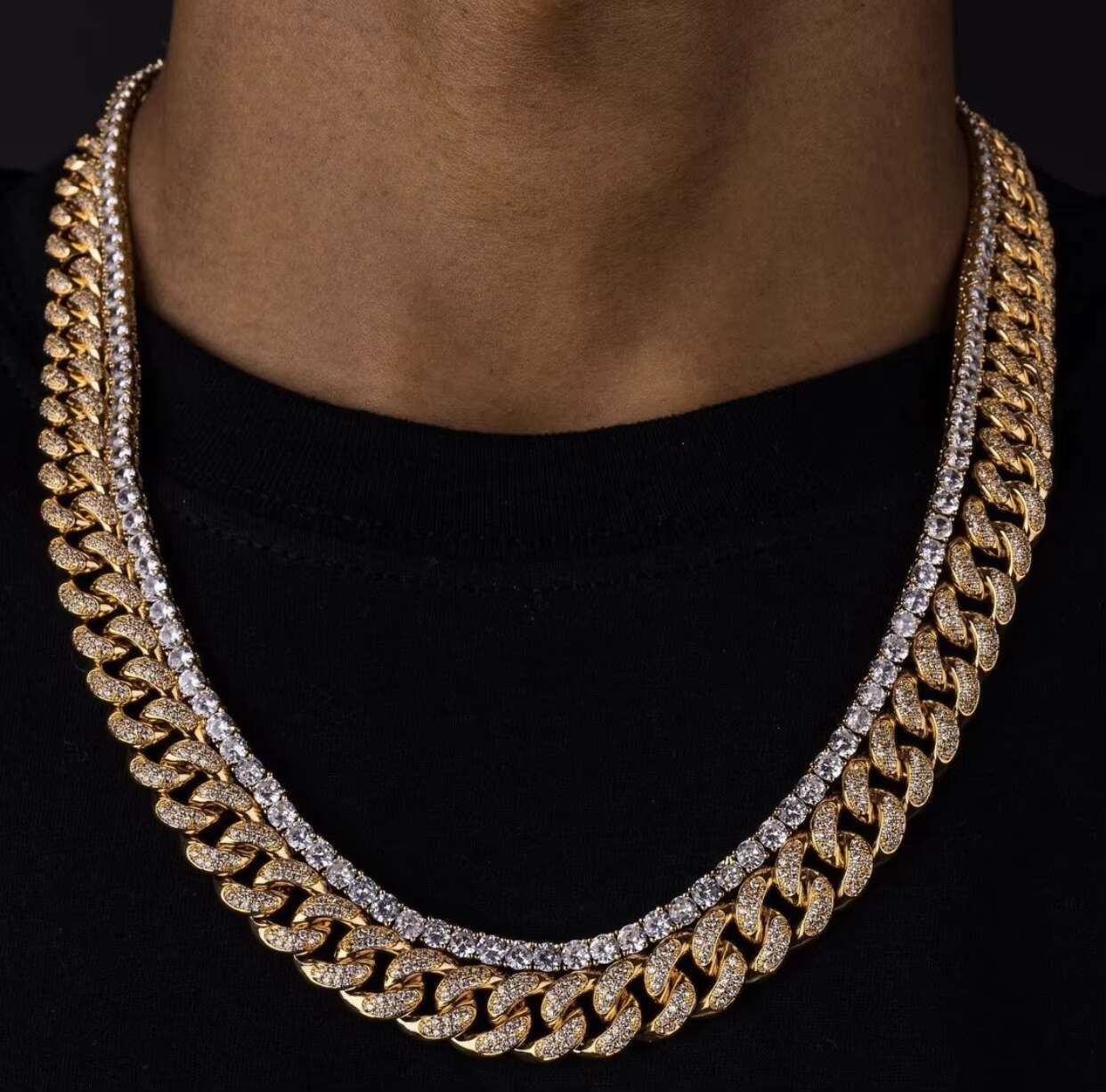 Custom Hot Sale Sterling 925 Silver Hip Hop 20mm Cuban Chain Moissanite Diamond Iced Out Necklace