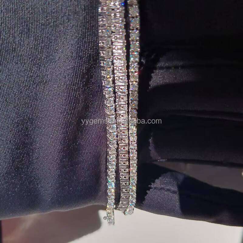 Hiphop Jewelry Gold Plated S Sterling Sier GRA Certificate VVS D Color Moissanite Tennis Bracelet