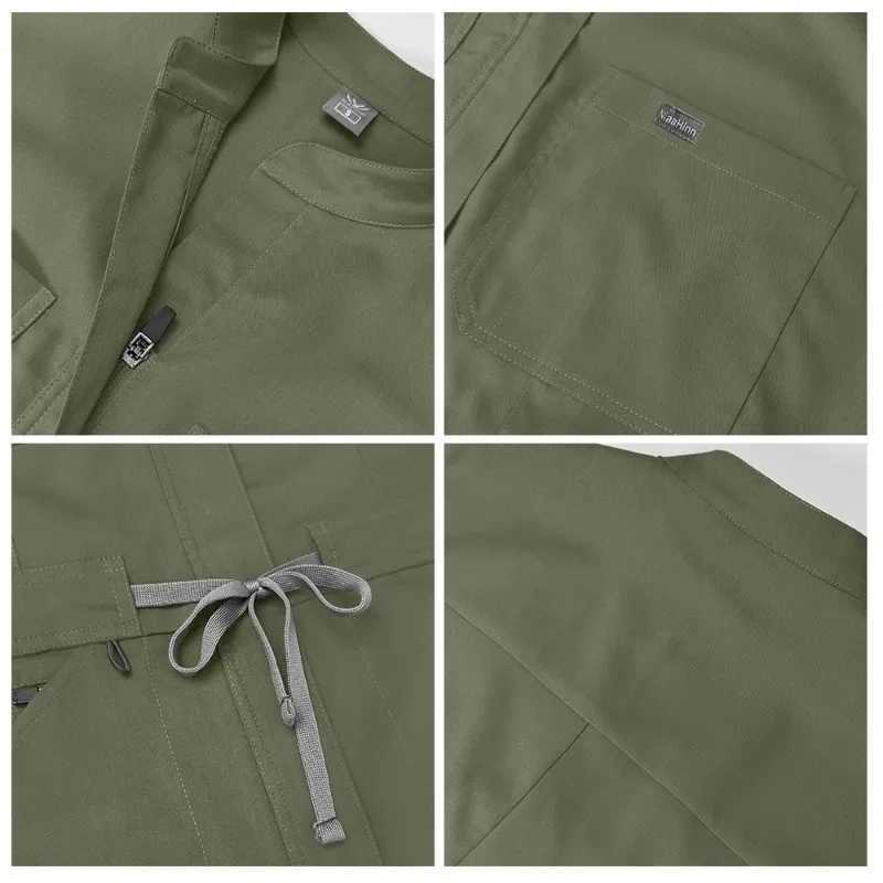 Zipper Mandarin nurse scrub jumpsuit medical uniform womens health care center workwear fashion dental veterinary kit X250410