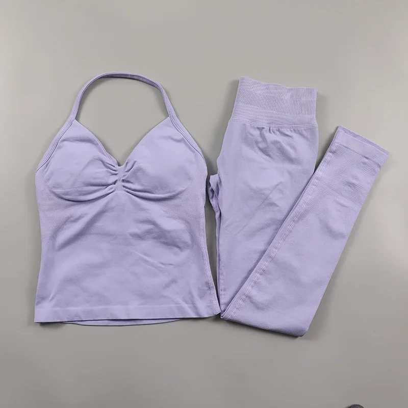 Impact Legging set womens seamless yoga set fitness clothing Scrunch Bum gym leg pad vest sportswearW250411