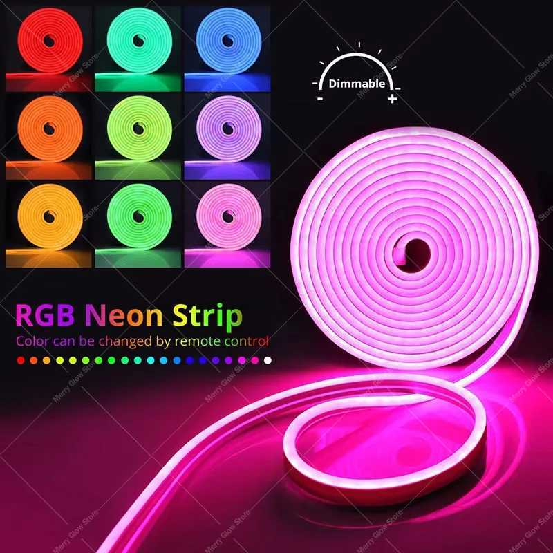 Christmas 15M LED Neon Strip Light Waterproof Flexible Ribbon Tape Lights Bluetooth Remote Control For DIY Neon Deocoration Lighting Y251111