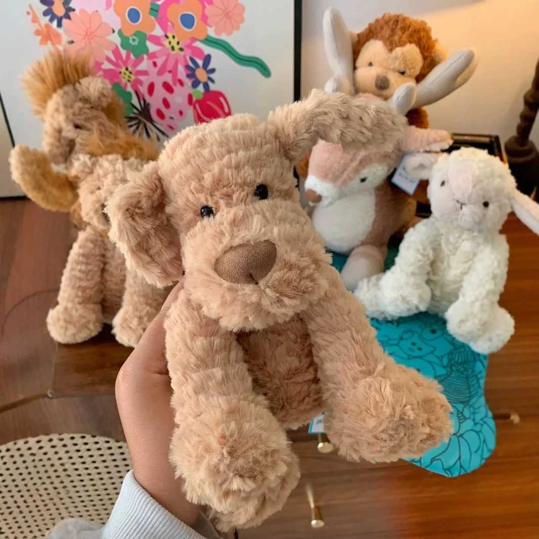 Label Jelly Cat Wave Hair Puppy Baby Soothing Doll Holiday Birthday Gift Girl Soft Companion Stuffed Animal Toy W250411