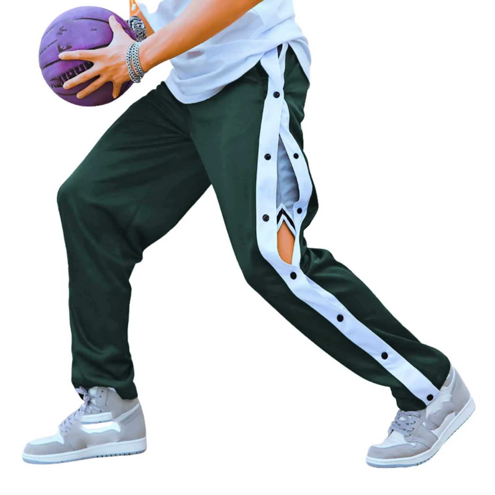 New casual pants mens tear basketball pants high score style snap button casual back long sports pants with pockets Ropa Para CaballeroXJ250410