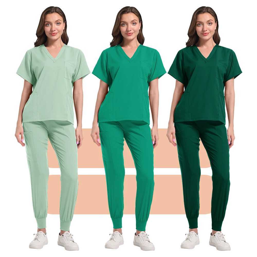Surgical Uniforms Medical Nurse Scrub Set Woman Beauty Sn Workwear Clinical Scrub Top Jogging Pants Doctor Nursing Tunic Suit X250410