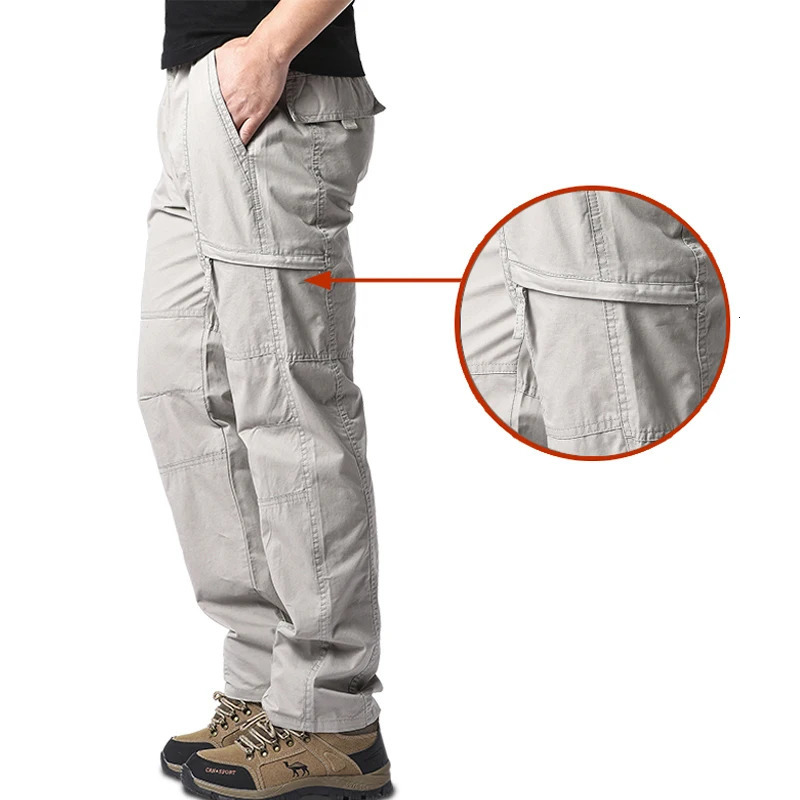 High Quality Mens Cotton Cargo Pants Casual Multiple Pocket Tacitcal Pants Spring Autumn Outdoor Camping Hiking Work Pants 251110