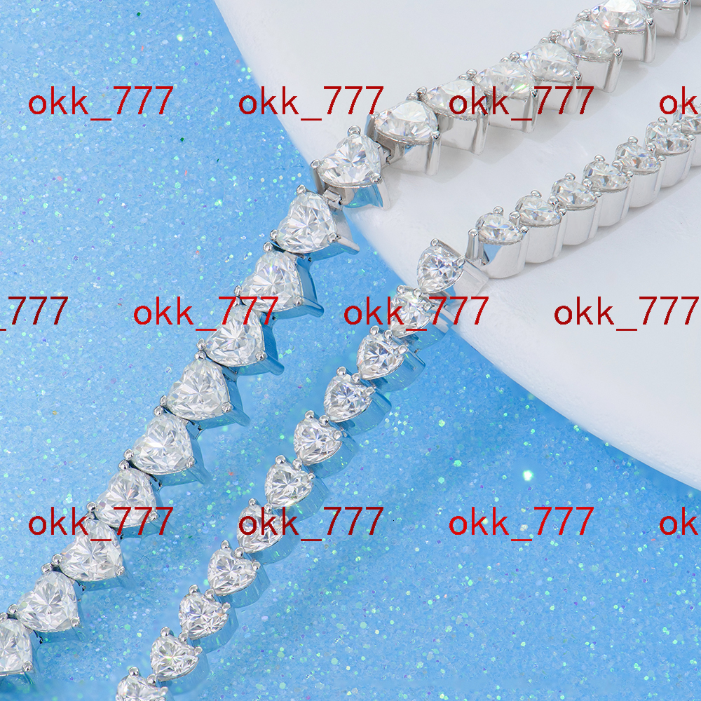 Women HipHop Jewelry Gra Certified Sterling Silver 925 Real Vvs Heart Design Tennis Diamond Mossanite Moissanite Chain Bracelet