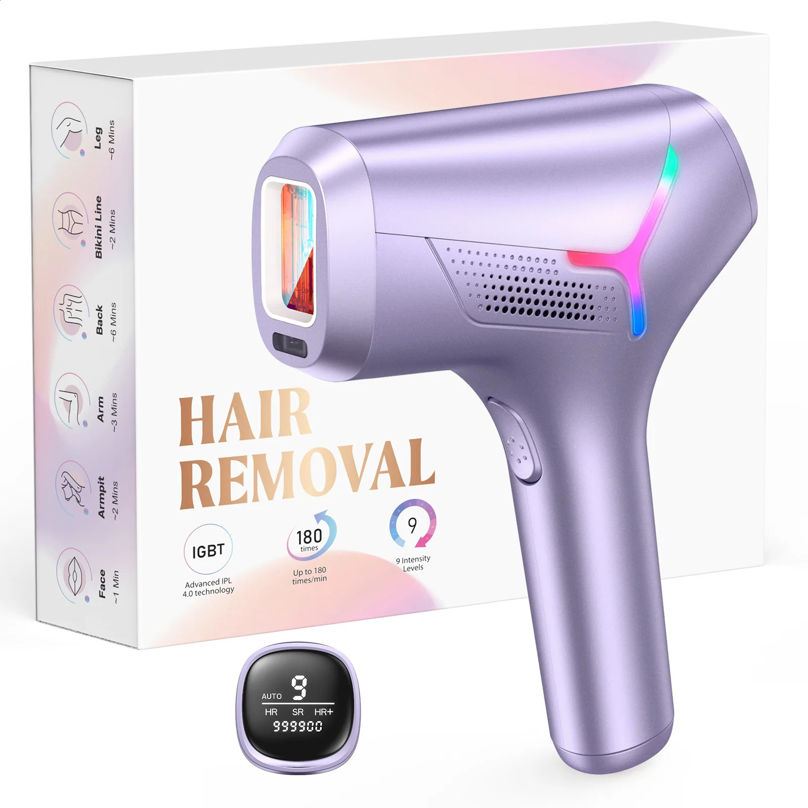 999999Flash Laser Hair Removal IPL 9-Level Dual Flash Mode Home Painless Body Bikini Female Hair Trimmer 250410