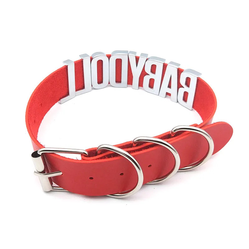 30MM Soft Faux Leather Collars Goth Sexy Customized Letters MEOW Choker Necklace Punk Personalized Role Age Cosplay Jewelry 251110