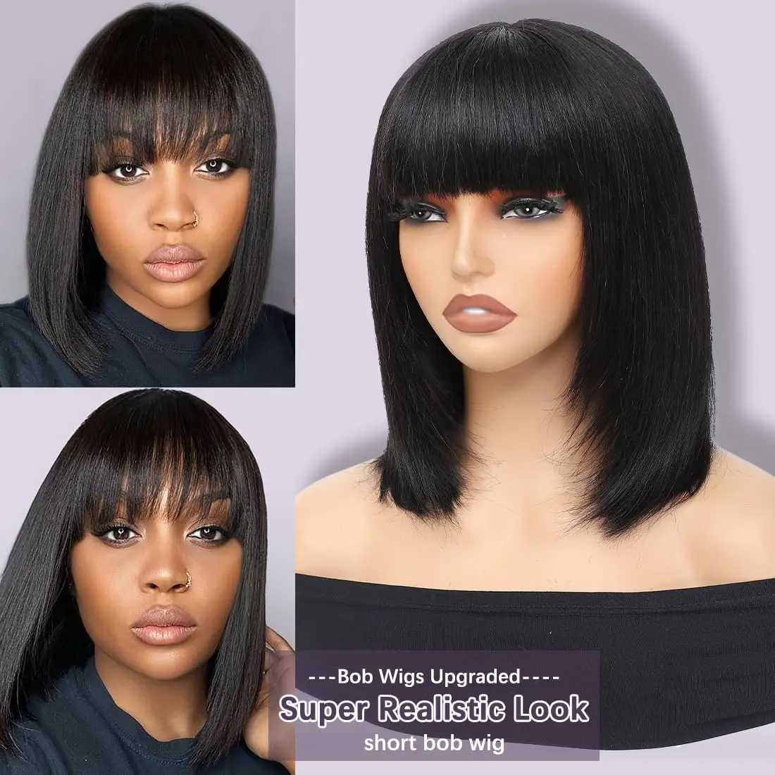 Rosslyn Bob Wig Human Hair Straight Wigs Full Machine Wig Black Wig 1b Bleached Knoted Short Human Hair Wigs Brazilian OriginalT251111
