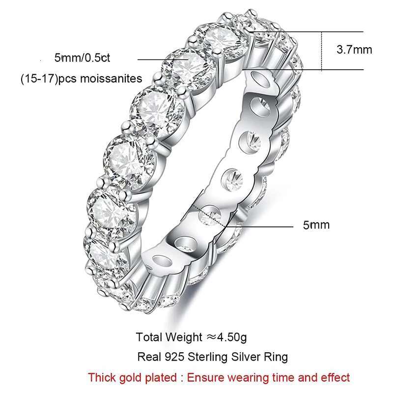 Super Flash 0.5ct Moissanite Ring GRA Certificate Laboratory Diamond Rings Womens Wedding Jewelry 18K Gold Plated S925 Silver