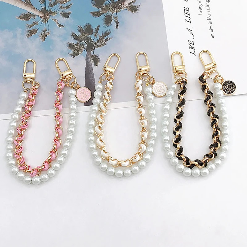 Vintage Pearl Bag Strap For Handbag Double Layer Chain Pearl Phone Lanyard Exquisite Purse Replacement Handles Bag Accessory 251110