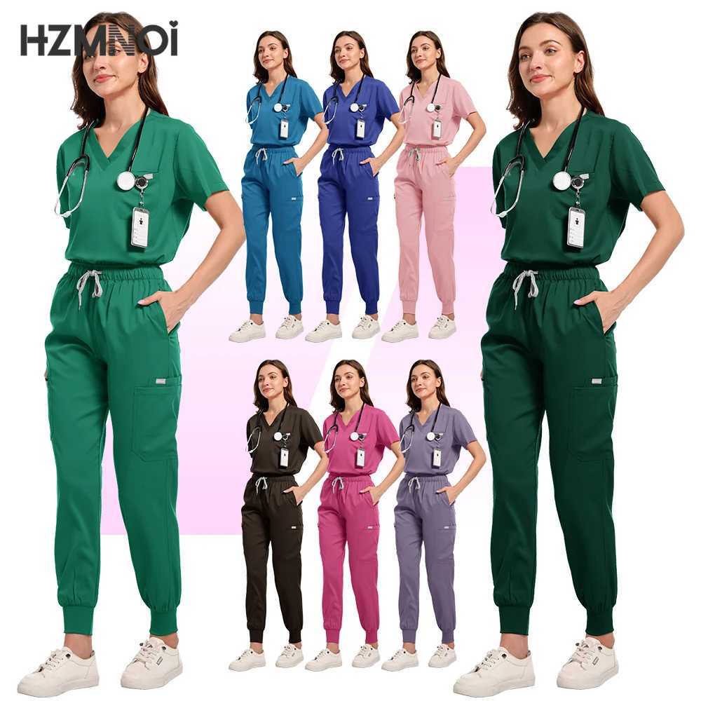 Scrubs for Hospital Doctors and Nurses Including Tops Pants Operating Room Smocks Fashionable Short-slved Nursing Uniforms X250410
