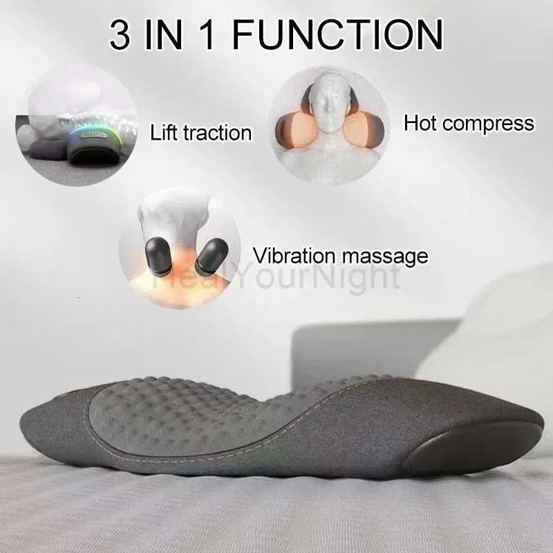 Okayso Pillow Protection Pad Massage Lying Flat Pain Waist Support Heating Vibrating Back Massager