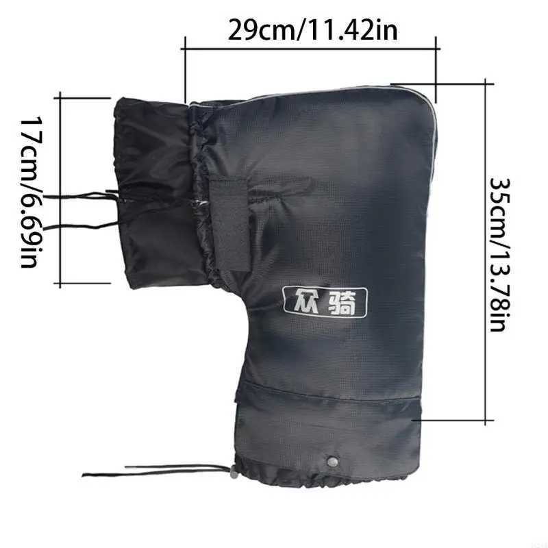 U2JA Motorcycle Handlebar Gloves Muff for Cold Weather Riding Mittens Windproof E-Bike Handguards Hand Protectors Covers 2pcs S25118
