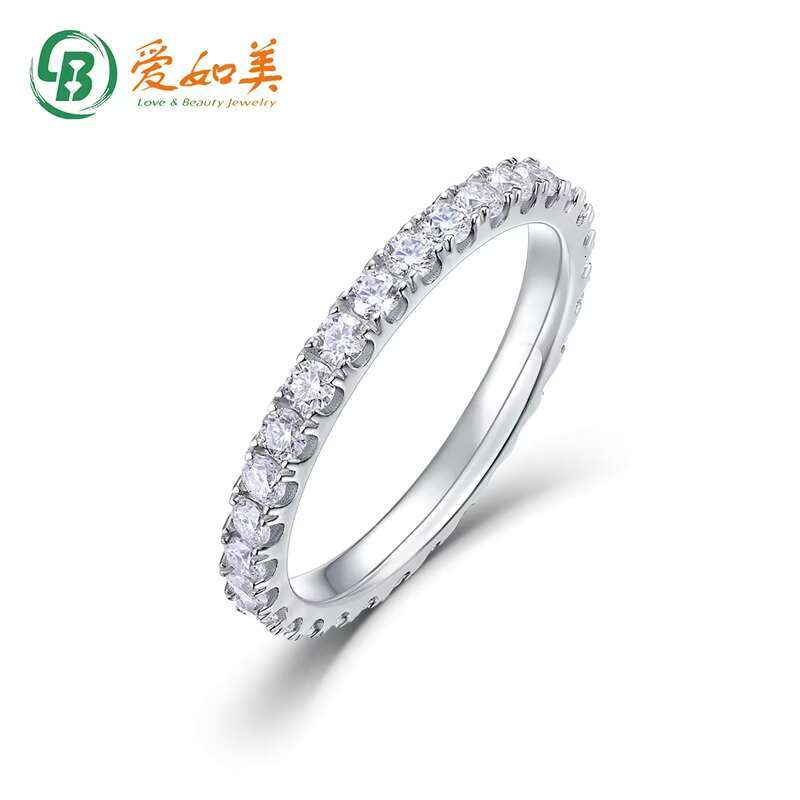 Fine Jewelry White Gold Plated 925 Sterling Silver VVS Moissanite Diamond Engagement Wedding Gift Ring for Women