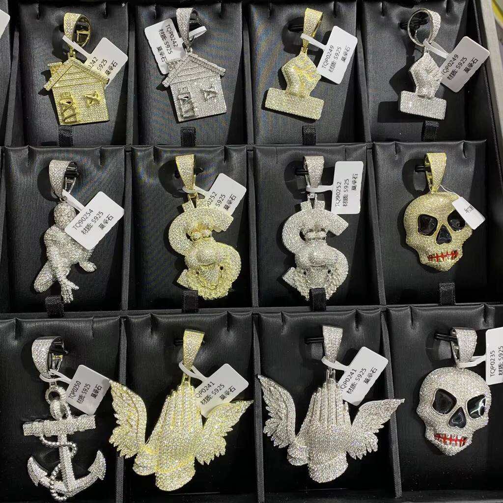 Custom VVS Moissanite Name Hip Hop Women Fine Jewelry Iced Out Letter Charm Necklace 925 Sterling Silver Rapper Pendant Customizable