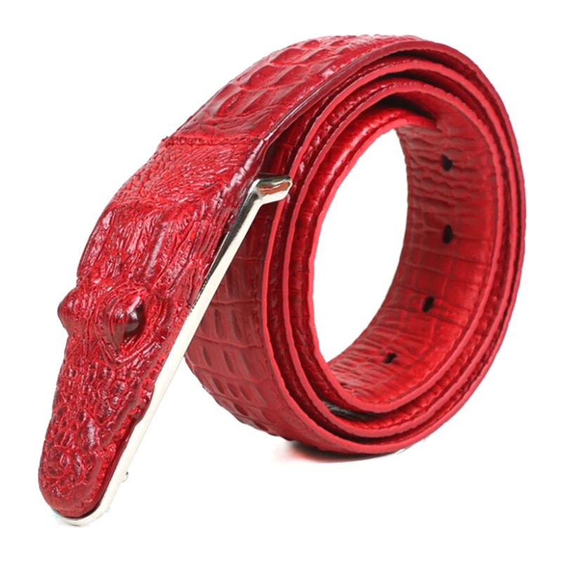 Fashion Mens Belt Pattern Leather Belt Business Casual Simulation Belt Alligator Head Gift For Men 251031