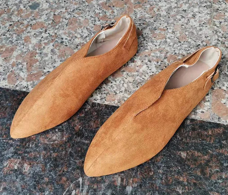 Suede Women Loafers Summer Women Flats Shoes Retro Pointed Toe Slip on Casual Shoes Zapatos Mujer Plus Size 43 Breathable V Port 250410