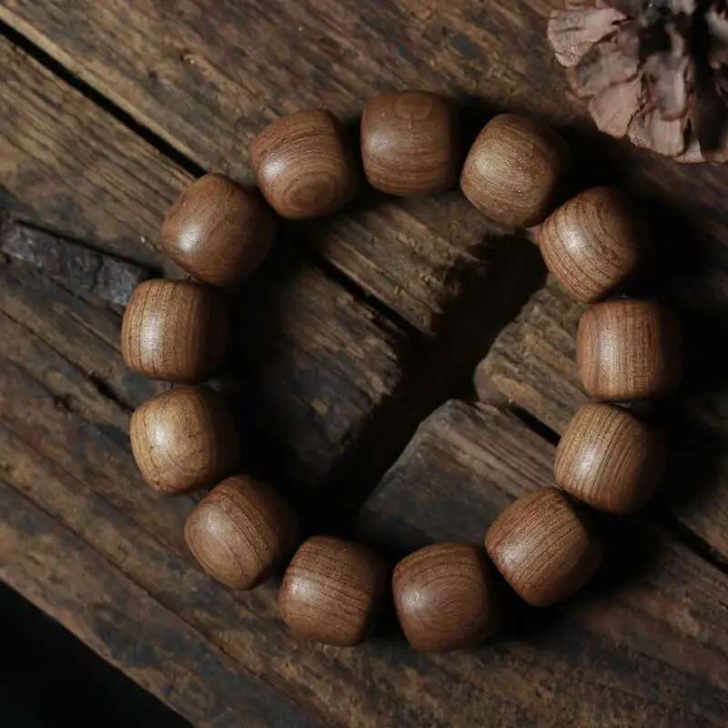 India Mysore Black Material Handcrafted Bracelet Men, Sandalwood Incense Wood Old Style Beads Wome