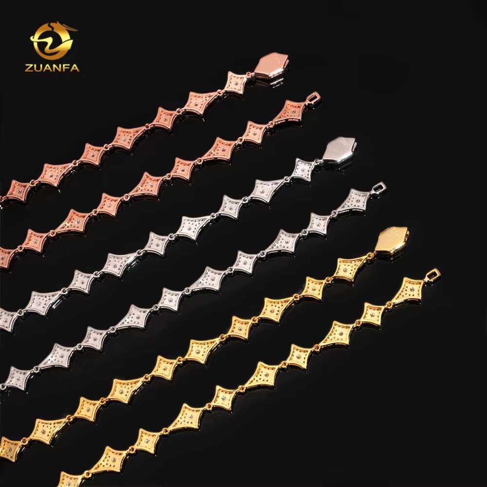 Wholesale Fashion Women Moissanite Necklace Kite Shape Diamond Necklace Link Chain High Quality 925 Silver Iced Out Jewelry