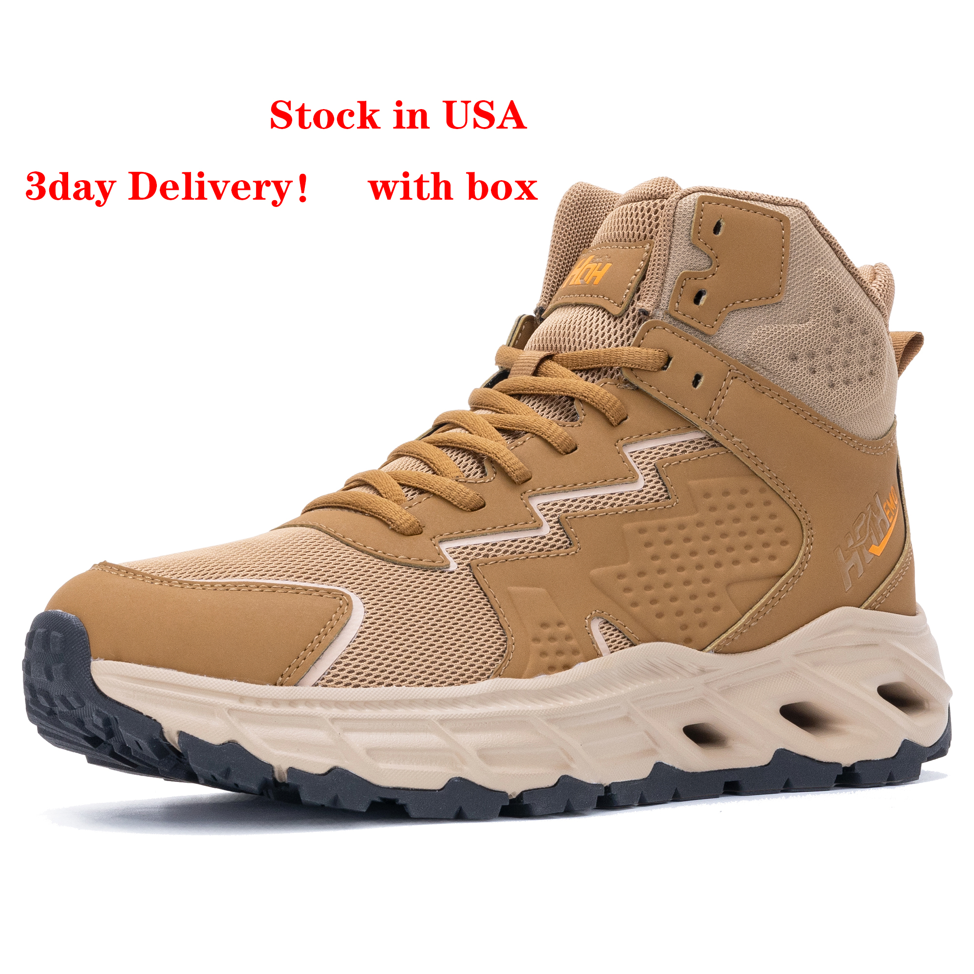 Designer Shoes Men's Hiking Shoes Running Shoes Athletic High Top Sneakers Outdoor Three Holes Sneakers Fashion Breathable Non Slip Walking Footw
