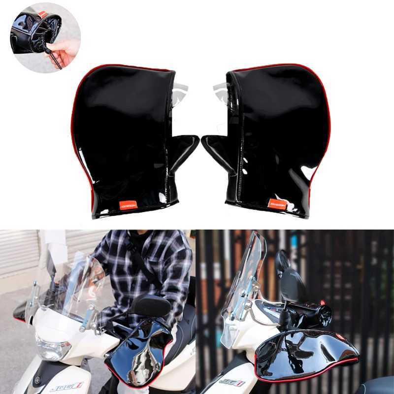 Bicycle motorcycle scooter handlebar waterproof leather thickened warm handle gloves Autumn and winter cold warm gloves S25118